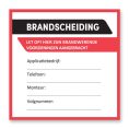 Voorbeeld brandscheiding sticker