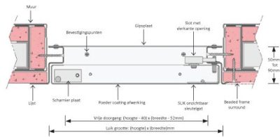 technische tekening brandwerend inspectieluik