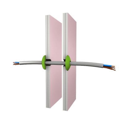 penopad op gipswand rond kabel